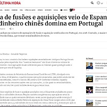 Chuva de fuses e aquisies veio de Espanha, mas dinheiro chins domina em Portugal